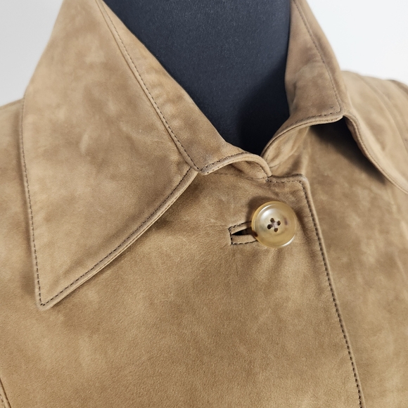 DAVID CARDONA tan nubuck suede trench coat - Picture 5 of 13